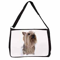 Yorkshire Terrier Large Black Laptop Shoulder Bag School/College