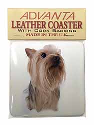 Yorkshire Terrier Single Leather Photo Coaster
