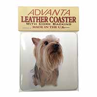 Yorkshire Terrier Single Leather Photo Coaster