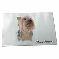 Large Glass Cutting Chopping Board Yorkie 