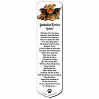 Yorkshire Terrier Dogs Bookmark, Book mark, Printed full colour