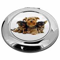 Yorkshire Terrier Dogs Make-Up Round Compact Mirror