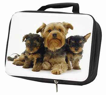 Yorkshire Terrier Dogs Black Insulated School Lunch Box/Picnic Bag