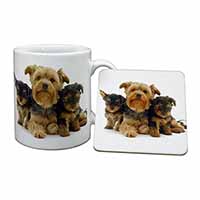 Yorkshire Terrier Dogs Mug and Coaster Set