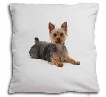 Yorkshire Terrier Dog Soft White Velvet Feel Scatter Cushion