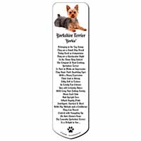 Yorkshire Terrier Dog Bookmark, Book mark, Printed full colour