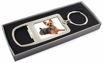 Yorkshire Terrier Dog Chrome Metal Bottle Opener Keyring in Box