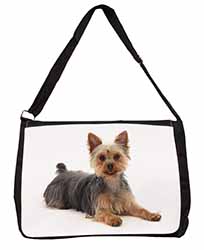 Yorkshire Terrier Dog Large Black Laptop Shoulder Bag School/College