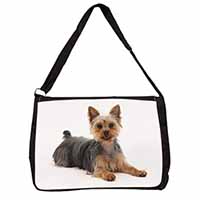 Yorkshire Terrier Dog Large Black Laptop Shoulder Bag School/College