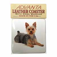 Yorkshire Terrier Dog Single Leather Photo Coaster