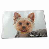 Large Glass Cutting Chopping Board Yorkshire Terrier Dog 