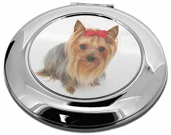 Yorkshire Terrier Dog Make-Up Round Compact Mirror