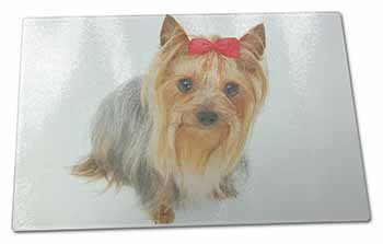 Large Glass Cutting Chopping Board Yorkshire Terrier Dog