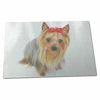 Large Glass Cutting Chopping Board Yorkshire Terrier Dog