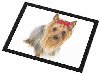 Yorkshire Terrier Dog Black Rim High Quality Glass Placemat