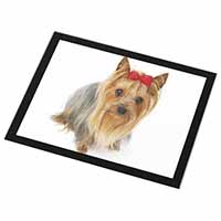 Yorkshire Terrier Dog Black Rim High Quality Glass Placemat