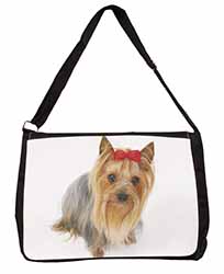 Yorkshire Terrier Dog Large Black Laptop Shoulder Bag School/College