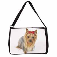 Yorkshire Terrier Dog Large Black Laptop Shoulder Bag School/College