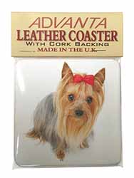 Yorkshire Terrier Dog Single Leather Photo Coaster