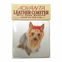 Yorkshire Terrier Dog Single Leather Photo Coaster