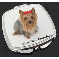 Yorkie with Red Bow Grandma Make-Up Compact Mirror
