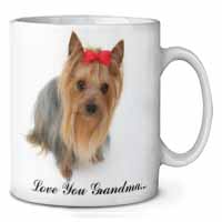 Yorkie with Red Bow Grandma Ceramic 10oz Coffee Mug/Tea Cup