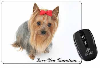 Yorkie with Red Bow Grandma Computer Mouse Mat