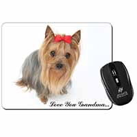 Yorkie with Red Bow Grandma Computer Mouse Mat