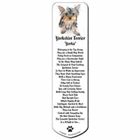 Yorkshire Terrier Dog Bookmark, Book mark, Printed full colour