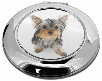 Yorkshire Terrier Dog Make-Up Round Compact Mirror