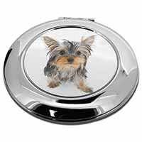 Yorkshire Terrier Dog Make-Up Round Compact Mirror