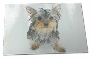 Large Glass Cutting Chopping Board Yorkshire Terrier Dog