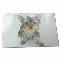 Large Glass Cutting Chopping Board Yorkshire Terrier Dog