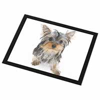 Yorkshire Terrier Dog Black Rim High Quality Glass Placemat