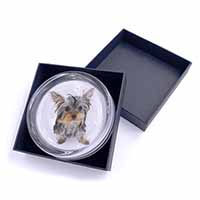 Yorkshire Terrier Dog Glass Paperweight in Gift Box