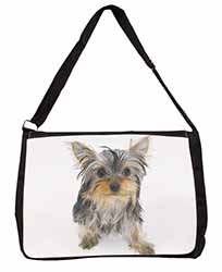 Yorkshire Terrier Dog Large Black Laptop Shoulder Bag School/College