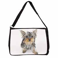 Yorkshire Terrier Dog Large Black Laptop Shoulder Bag School/College