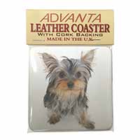 Yorkshire Terrier Dog Single Leather Photo Coaster