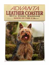 Yorkshire Terrier Dog Single Leather Photo Coaster