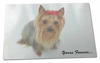 Large Glass Cutting Chopping Board Yorkshire Terrier Dog 