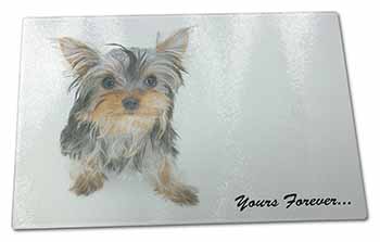 Large Glass Cutting Chopping Board Yorkshire Terrier Dog 