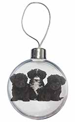 Yorkipoo Puppies Christmas Bauble