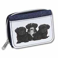 Yorkipoo Puppies Unisex Denim Purse Wallet