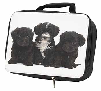 Yorkipoo Puppies Black Insulated School Lunch Box/Picnic Bag