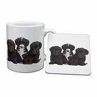 Yorkipoo Puppies Mug and Coaster Set