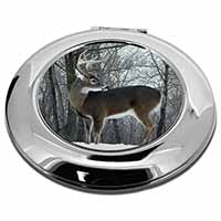 Deer Stag in Snow Make-Up Round Compact Mirror