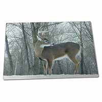 Large Glass Cutting Chopping Board Deer Stag in Snow