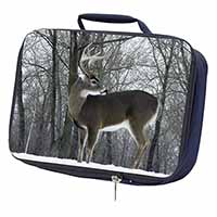 Deer Stag in Snow Navy Insulated School Lunch Box/Picnic Bag