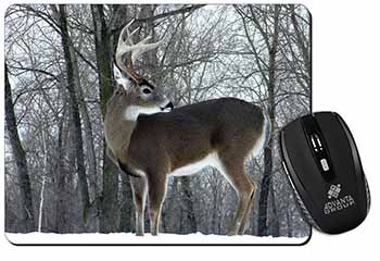 Deer Stag in Snow Computer Mouse Mat