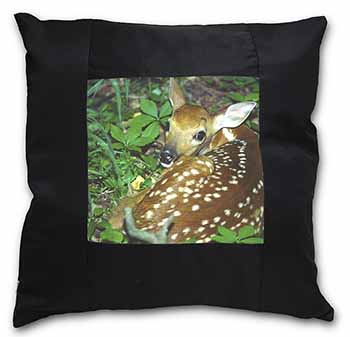 Baby Bambi Deer Black Satin Feel Scatter Cushion